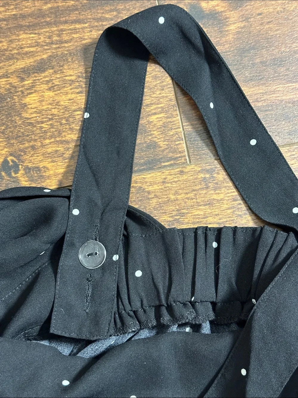 🖤 LOVESTITCH Black Polka Dot Wide Leg Romper L NWT • Open Back Crisscross! 🖤
